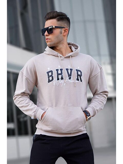 Madmext Bej  Erkek Hoodie 5326 - S000062064-19928
