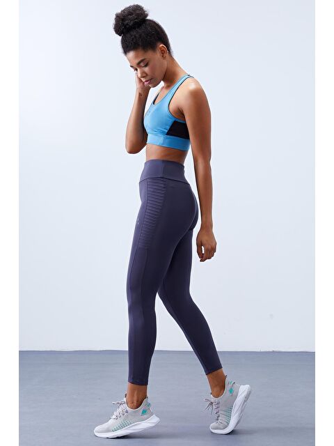 Tommylife Antrasit Yüksek Bel Toparlayıcı Slim Fit Dar Paça Kadın Tayt  - 94568 - S000032286-29666