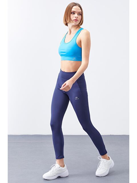 Tommylife İndigo Yüksek Bel Toparlayıcı Slim Fit Dar Paça Kadın Tayt  - 94568 - S000032286-23093