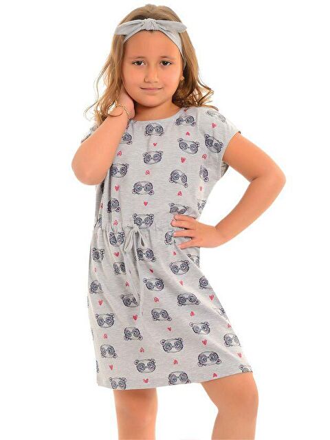 Little Frog Kids Pamuklu Kısa Kollu Desenli Kız Çocuk Tunik - S000077863-20600