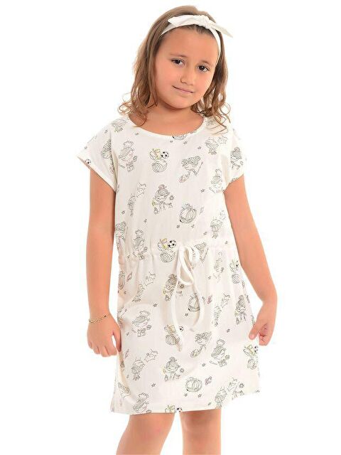 Little Frog Kids Pamuklu Kısa Kollu Desenli Kız Çocuk Tunik - S000077862-19965