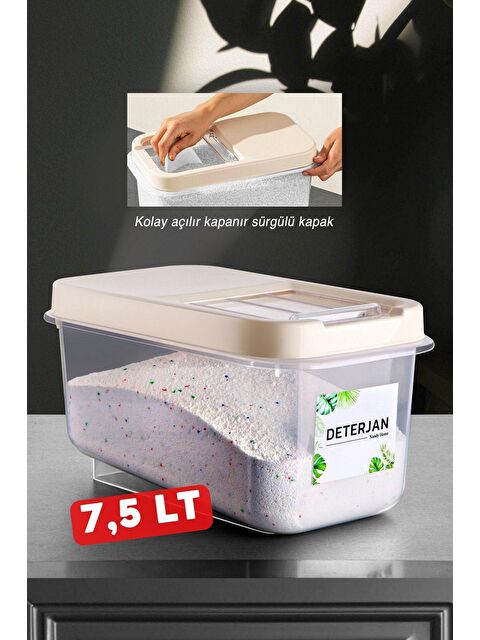 Nandy Home Kolay Kayar Kapaklı 7,5 Lt Multibox Deterjan Saklama Kutusu - S000012684-23173