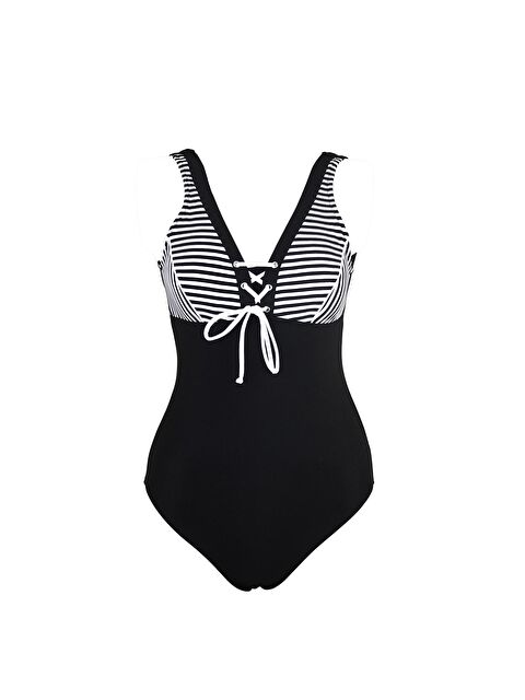 C&City Kadın V Yaka Mayo 7374 Siyah - S000216808-19351