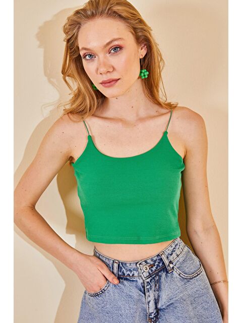 Xhan Yeşil Askılı Kaşkorse Bluz 1KXK2-44682-08 - S000038447-18194