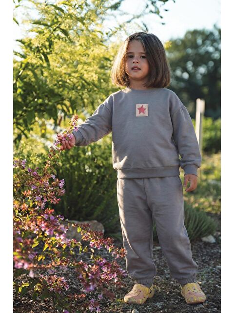 CİGİT Etiket Detaylı Sweatshirt Takım 1-7 Yaş Mint Yeşil - S000482988-1180