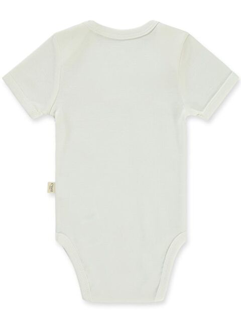 Civil Baby Düz Kısa Kol 3-9 Ay Çıtçıtlı Badi - Beyaz 9-12 Ay - S000202464-20063