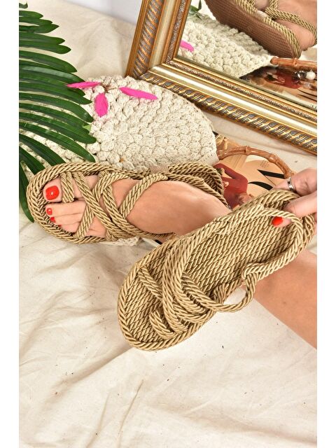 Fox Shoes Altın Kumaş Kadın Sandalet F470135104 - S000044651-20076