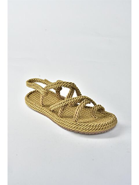 Fox Shoes Altın Kumaş Kadın Sandalet F470135104 - S000044651-20076