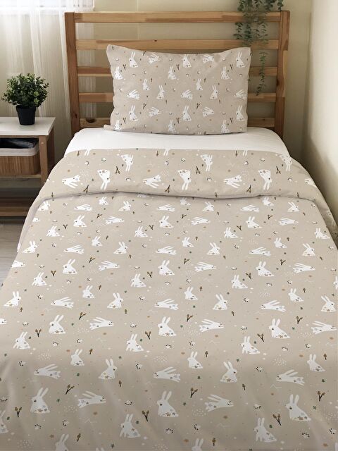 Evmila Hayvan desenli çift taraf baskılı tek kişilik/çocuk nevresim seti  160x220 cm - S000021760-23173