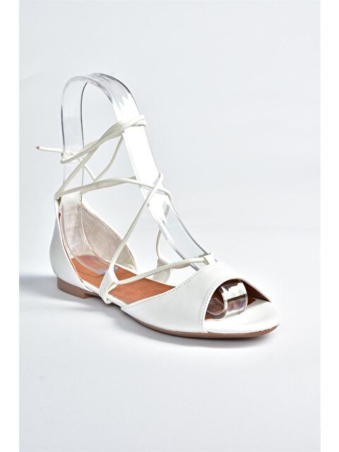Fox Shoes Beyaz İpli Kadın Sandalet B726547309 - S000043338-20063
