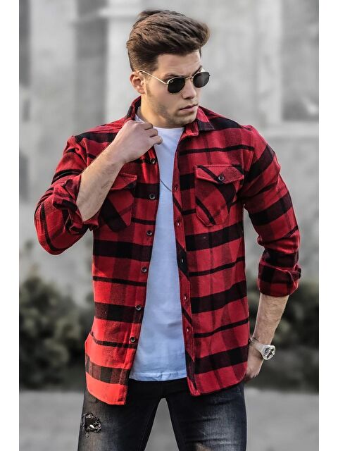 Madmext Kırmızı %100 Pamuk Oduncu Gömlek 4950 - S000039732-20045