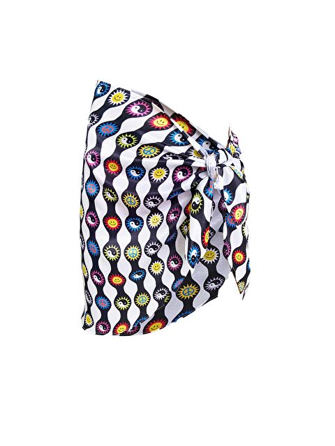 Bolder Hailey Emoji Desen Kısa İç göstermez Pareo - S000012482-17297