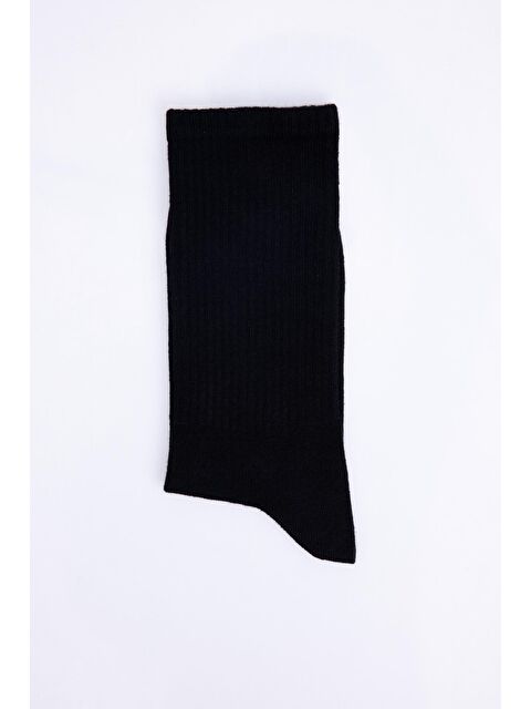 TUDORS Unisex Çizgili Kolej Siyah Tenis Çorabı - S000080819-19351