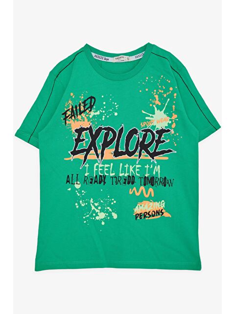 Breeze Erkek Çocuk Tişört Baskılı Yeşil (8-9 Yaş) - S000068382-18194