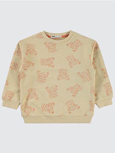 Civil Boys Ayıcık Baskılı 2-5 Yaş Sweatshirt - Bej 5-6 Yaş - S000305538-19928
