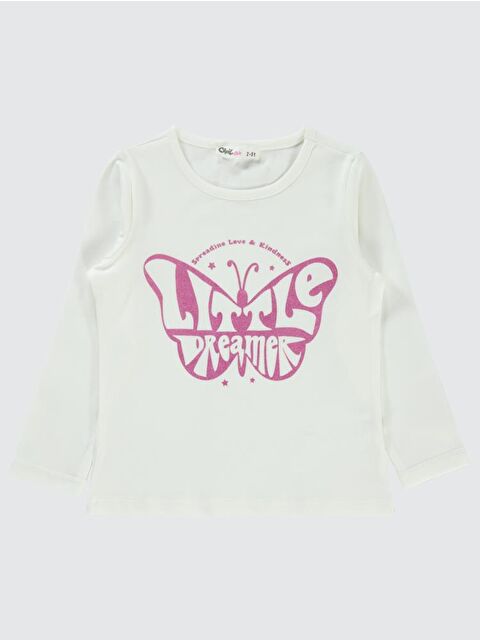 Civil Girls Little Dreamer Baskılı 2-5 Yaş Sweatshirt - Ekru 3-4 Yaş - S000283928-19965