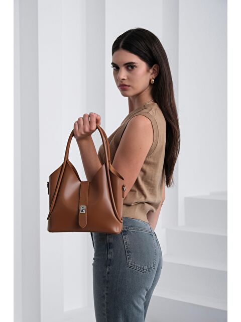 Shulebags Cindy El Ve Çapraz Çanta Taba - S000423793-14955