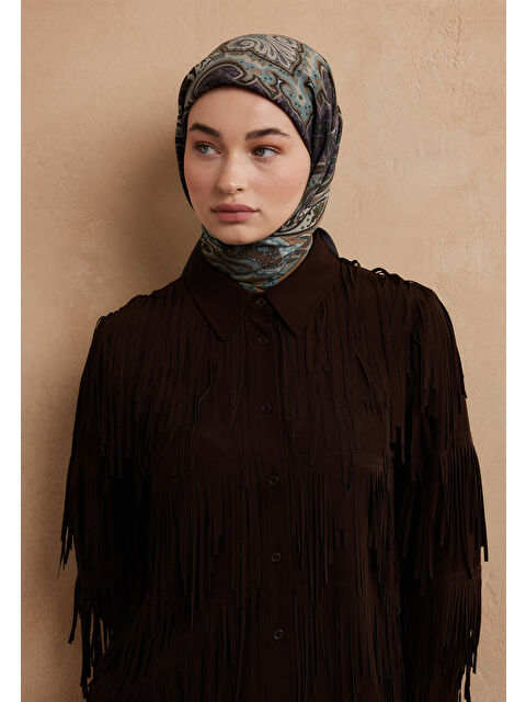 Fresh Scarfs Vera Desen Pamuk İpek Eşarp Acı Kahve