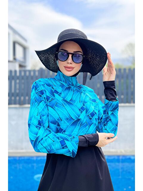 Remsa Mayo Tam Kapalı Tesettür Yüzücü Mayo R036 Siyah Berrin - S000107060-19351