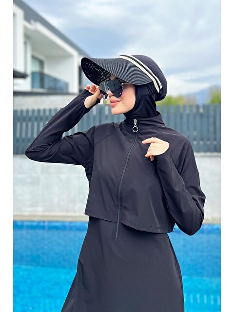 Remsa Mayo Siyah Tam Kapalı Yüzücü Tesettür Mayo R003 Nurhan - S000107062-19351