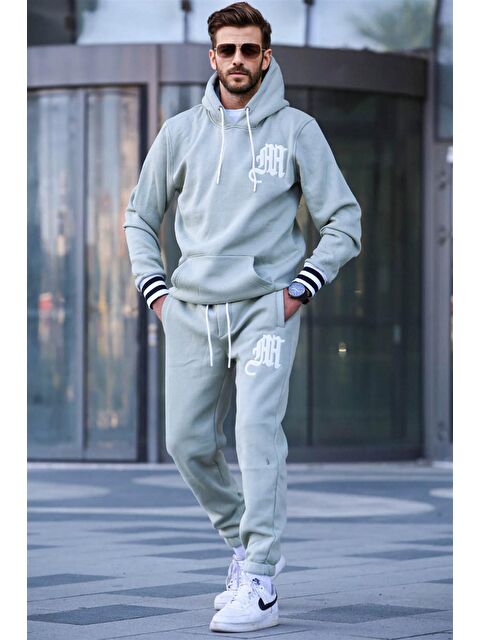 Madmext Mint Yeşili Baskılı Kapşonlu Eşofman Takımı 5909 - S000031630-17259