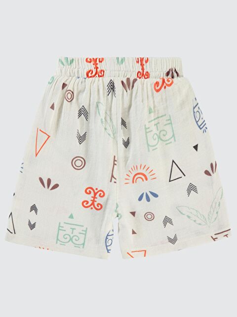 Civil Boys Etnik Desen Empirme 2-5 Yaş Şort - Turuncu 2-3 Yaş - S000199633-20013