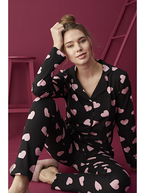 Elitol Pamuklu Düğmeli Pijama Takımı 451-5 - S000358750-37396