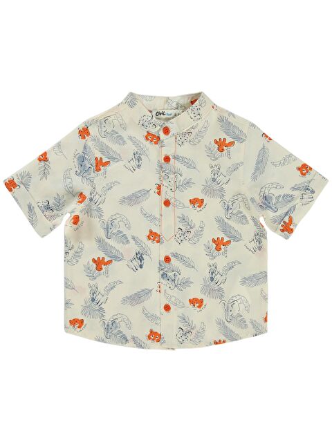 Civil Boys Yaprak Kaplan Desenli 2-5 Yaş Gömlek - Turuncu 5-6 Yaş - S000382074-20013