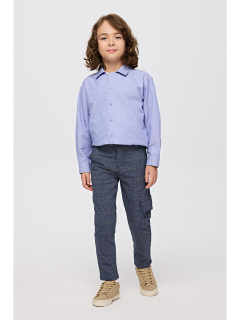 Panço Erkek Çocuk Lacivert Ekose Pantolon - S000304931-21164