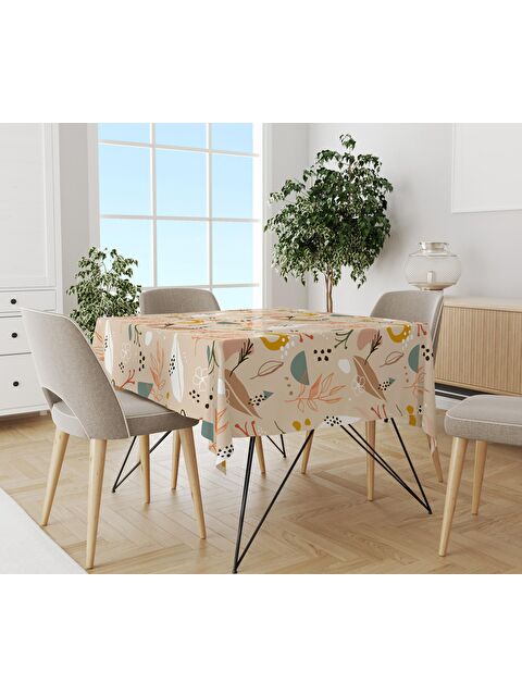 Evmila Çiçek Desenli Masa Örtüsü Pembe  140x200 - S000041738-23173