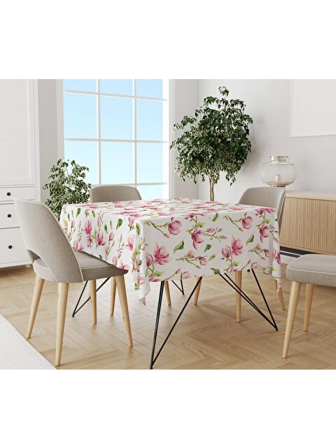 Evmila Çiçek Desenli 140x200 Süet Masa Örtüsü - S000041741-23173