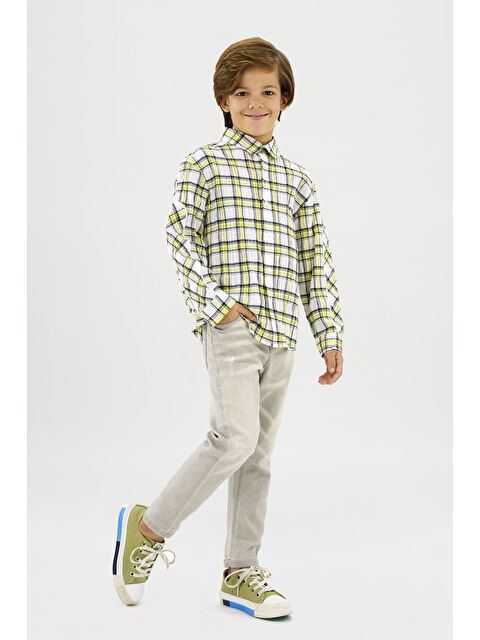 Panço Erkek Çocuk Yıkamalı Gri Jean Pantolon - S000241236-20600