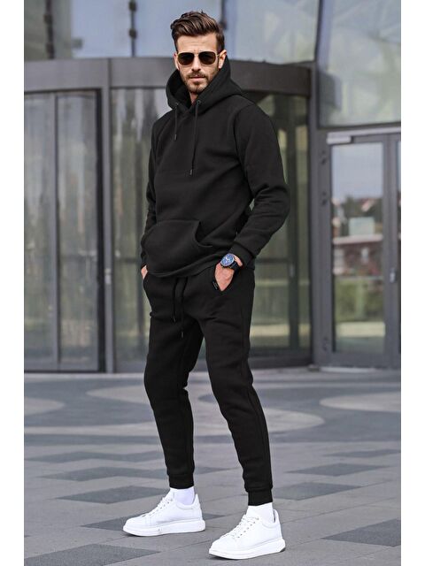Madmext Siyah Kapüşonlu Basic Eşofman Takımı 5905 - S000031624-19351