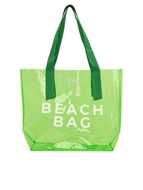 Bagmori Beach Bag Baskılı Şeffaf Plaj Çantası - S000009892-18194