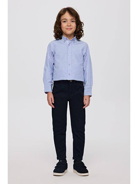 Panço Erkek Çocuk Düğmeli Lacivert Pantolon - S000333695-21164