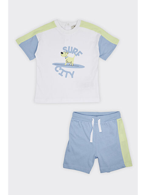 Panço Erkek Bebek Mavi Şortlu Takım - S000274193-17234