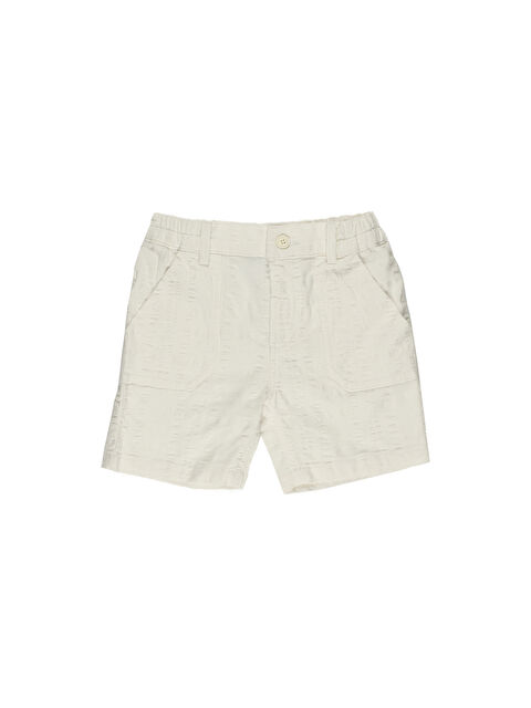 Panço Erkek Bebek Düğmeli Beyaz Şort - S000257297-20063