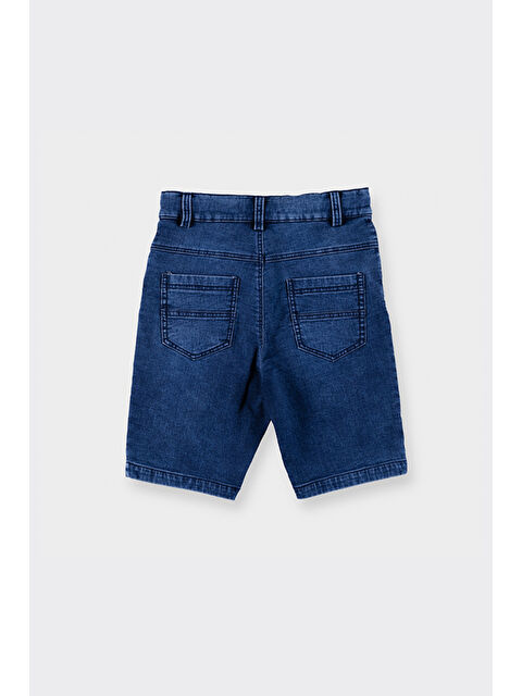Panço Erkek Çocuk Yıkamalı Lacivert Jean Şort - S000256187-21164