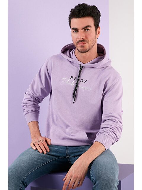 Buratti Slim Fit Baskılı Kapüşonlu Kanguru Cepli Pamuklu Erkek Hoodie 5414020 - S000000627-17241