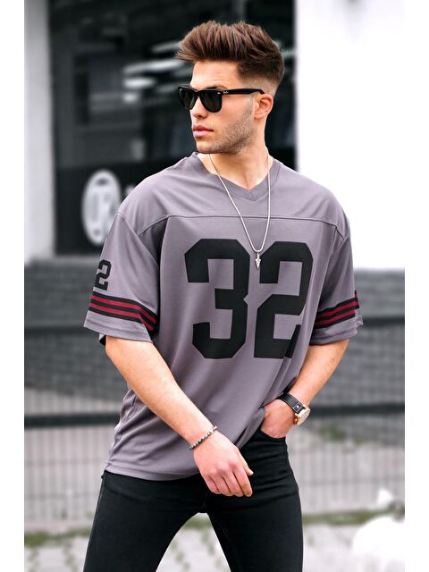 Madmext Füme Baskılı Oversize Erkek Tişört - S000015928-33408