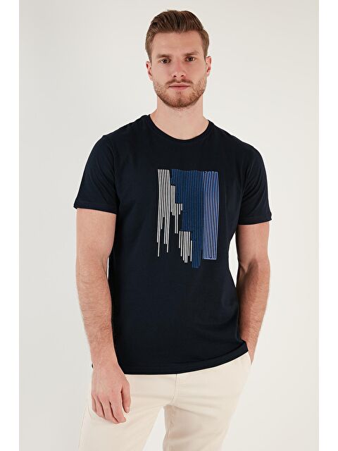 Buratti Baskılı %100 Pamuk Slim Fit Bisiklet Yaka Tişört 646B3780 - S000012110-21164