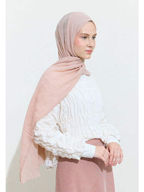 Fresh Scarfs Strawberry Mılkshake Pamuklu Keten Şal