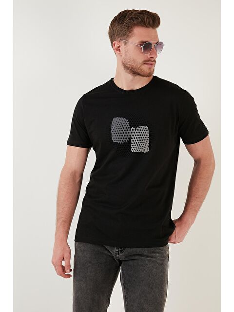 Buratti Baskılı Bisiklet Yaka %100 Pamuk Slim Fit Tişört 646B3950 - S000012111-19351