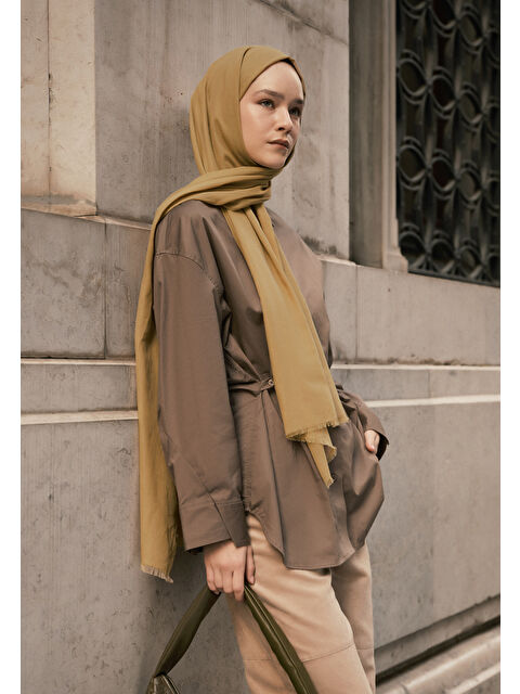 Fresh Scarfs İnce Pamuk Vual Şal Kum