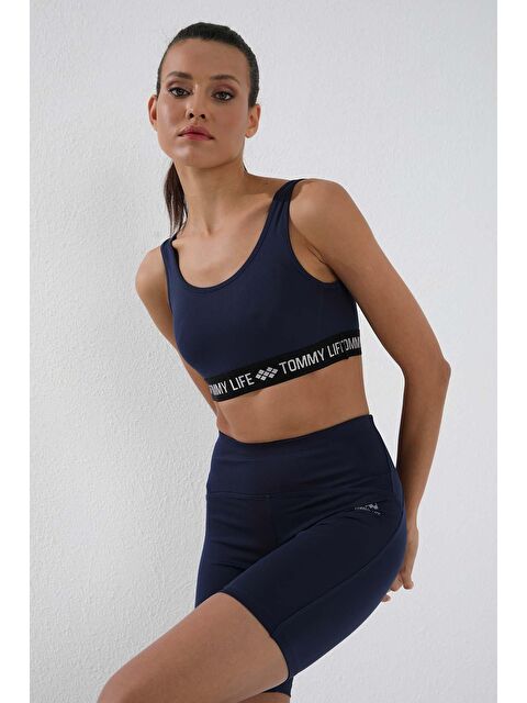 Tommylife İndigo Yüksek Bel Toparlayıcı Kısa Biker Kadın Tayt - 91007 - S000032306-23093