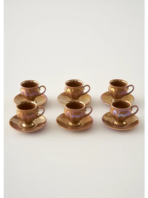 Bella Maison Clara 6'lı Kahve Fincanı Seti Turuncu (90 cc) - S000481034-20013
