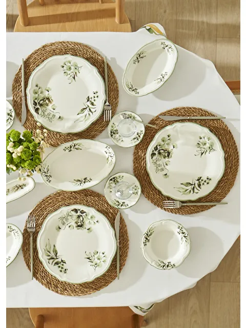 Bella Maison Julia Stoneware 26 Parça 6 Kişilik Kahvaltı Takımı Yeşil - S000276427-18194
