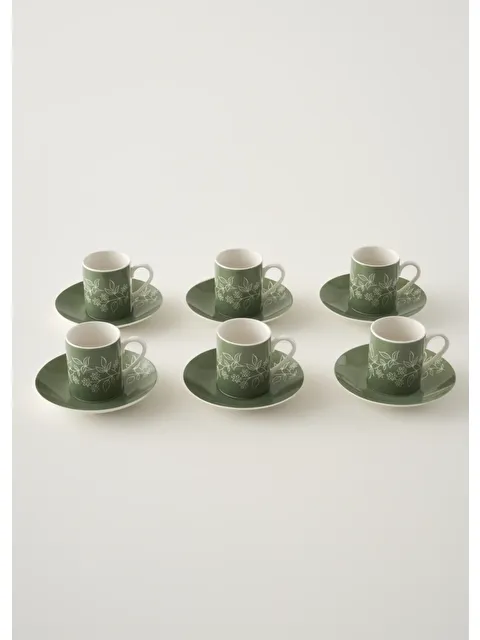 Bella Maison Garden 6'lı Kahve Fincanı Seti Yeşil (90 cc) - S000481037-18194