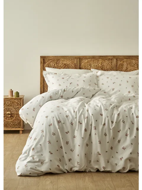 Bella Maison %100 Pamuk Saten Claire Çift Kişilik Nevresim Takımı Beyaz (200x220 cm) - S000435089-20063