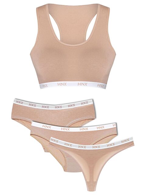 Hnx Pamuklu Kadın İç Giyim Takım 4’lü - S000045823-17365